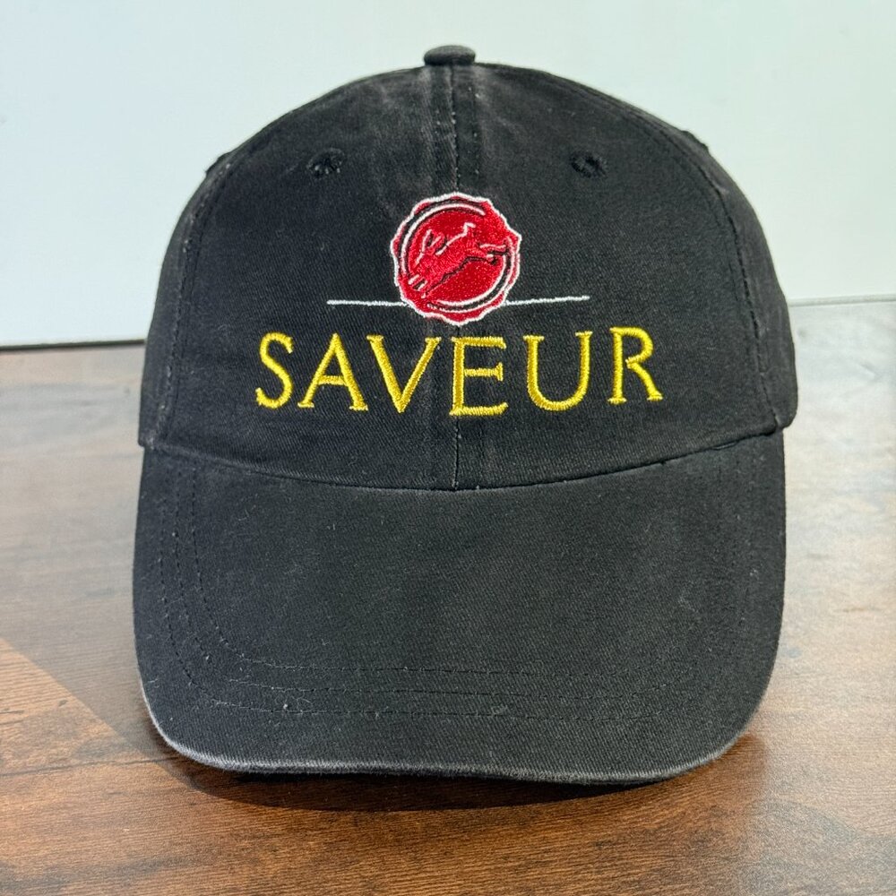 Saveur Food Magazine Logo Hat Baseball Cap Adjustable Strap-Back Black